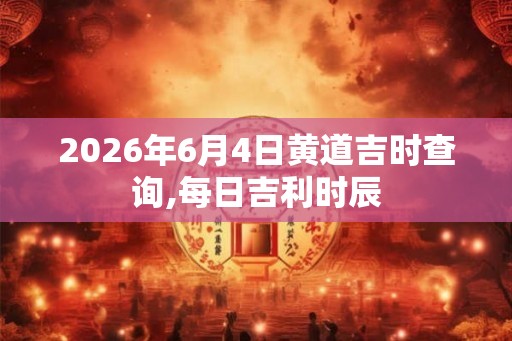 2026年6月4日黄道吉时查询,每日吉利时辰