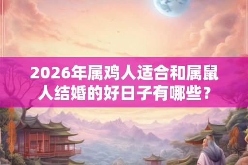 2026年属鸡人适合和属鼠人结婚的好日子有哪些？