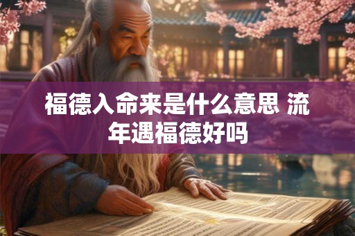 福德入命来是什么意思 流年遇福德好吗
