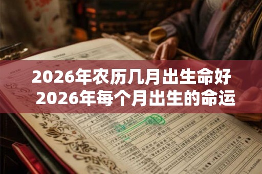2026年农历几月出生命好  2026年每个月出生的命运