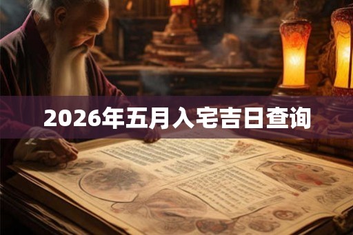 2026年五月入宅吉日查询