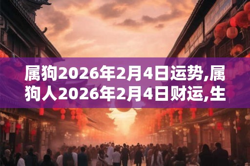 属狗2026年2月4日运势,属狗人2026年2月4日财运,生肖狗2026年2月4日运势
