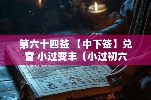 第六十四签 【中下签】兑宫 小过变丰（小过初六