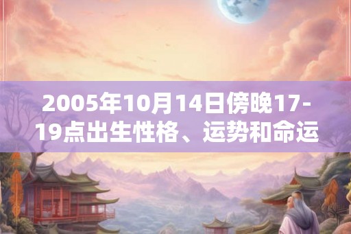 2005年10月14日傍晚17-19点出生性格、运势和命运
