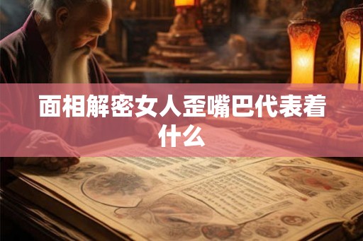 面相解密女人歪嘴巴代表着什么