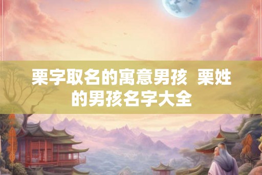 栗字取名的寓意男孩  栗姓的男孩名字大全