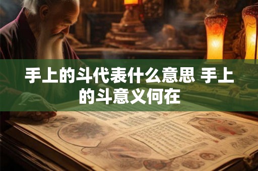 手上的斗代表什么意思 手上的斗意义何在 手上的斗代表什么意思 手上的斗意义何在