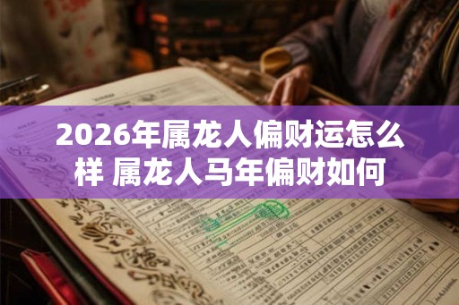 2026年属龙人偏财运怎么样 属龙人马年偏财如何