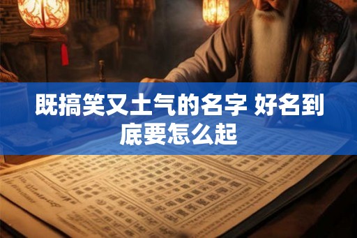既搞笑又土气的名字 好名到底要怎么起