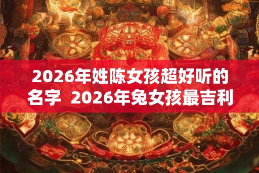 2026年姓陈女孩超好听的名字  2026年兔女孩最吉利的名字