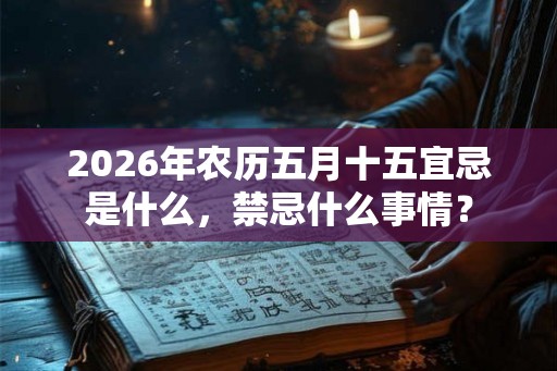 2026年农历五月十五宜忌是什么，禁忌什么事情？