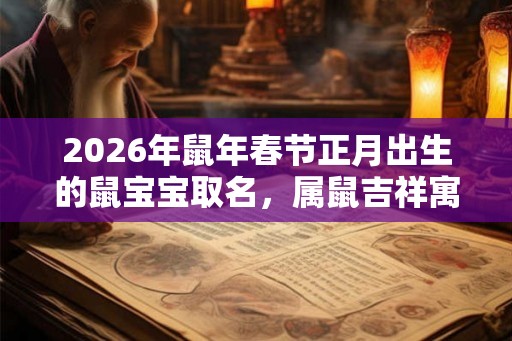 2026年鼠年春节正月出生的鼠宝宝取名,属鼠吉祥寓意的名字! 2026年鼠年春节正月出生的鼠宝宝取名,属鼠吉祥寓意的名字!