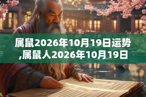 属鼠2026年10月19日运势,属鼠人2026年10月19日财运,生肖鼠2026年10月19日运势