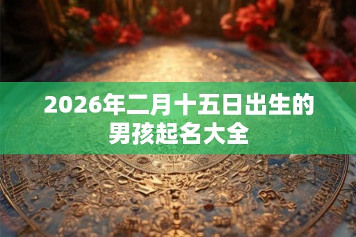 2026年二月十五日出生的男孩起名大全