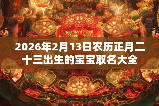 2026年2月13日农历正月二十三出生的宝宝取名大全