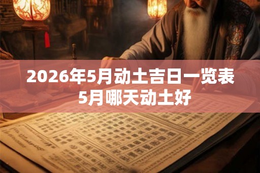 2026年5月动土吉日一览表  5月哪天动土好