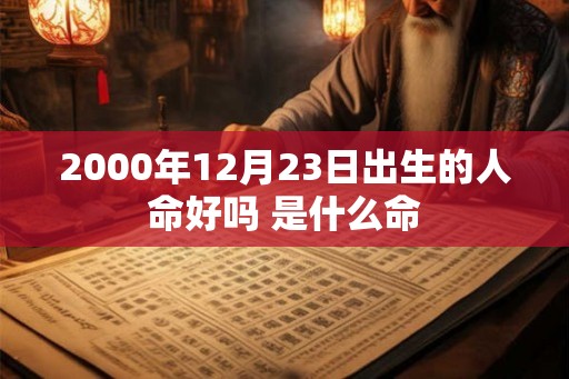 2000年12月23日出生的人命好吗 是什么命