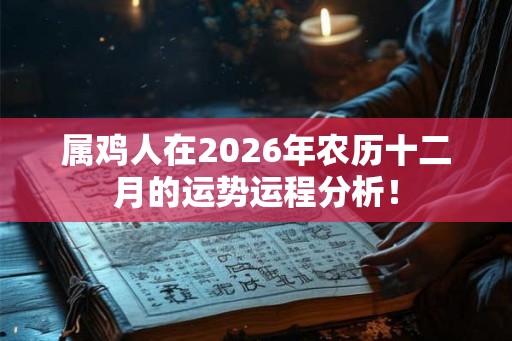 属鸡人在2026年农历十二月的运势运程分析！