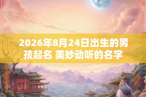2026年8月24日出生的男孩起名 美妙动听的名字