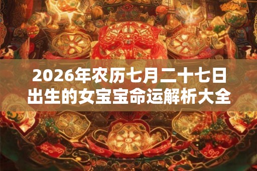 2026年农历七月二十七日出生的女宝宝命运解析大全
