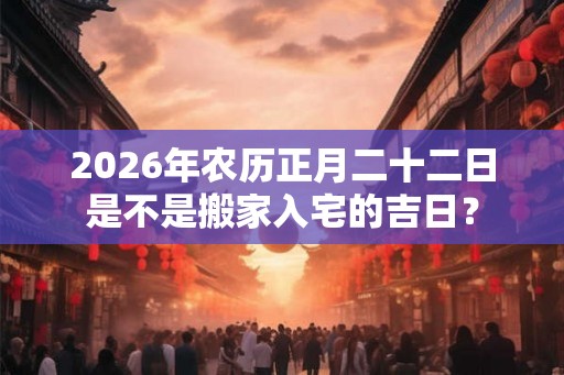 2026年农历正月二十二日是不是搬家入宅的吉日？