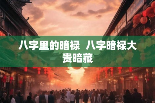 八字里的暗禄 八字暗禄大贵暗藏 八字里的暗禄 八字暗禄大贵暗藏