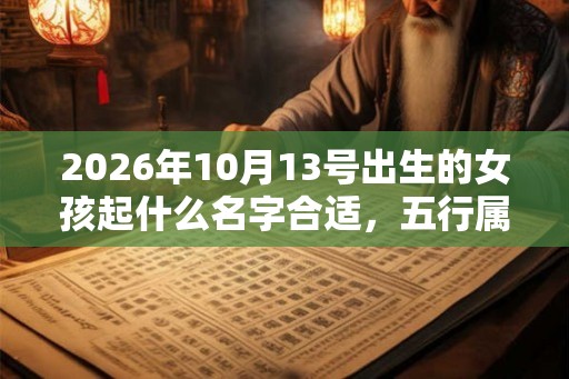 2026年10月13号出生的女孩起什么名字合适，五行属什么