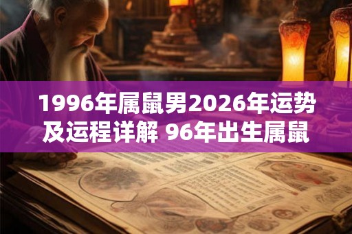 1996年属鼠男2026年运势及运程详解 96年出生属鼠人2026全年每月运势男性