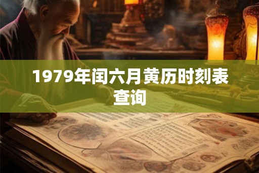 1979年闰六月黄历时刻表查询