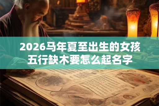 2026马年夏至出生的女孩五行缺木要怎么起名字