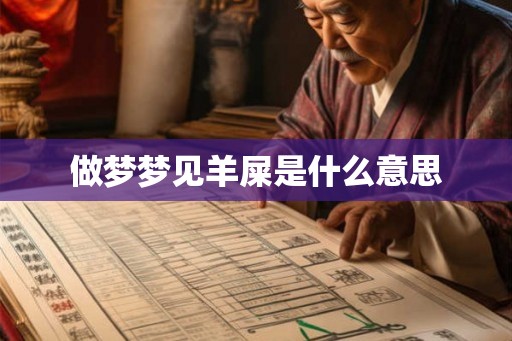 做梦梦见羊屎是什么意思