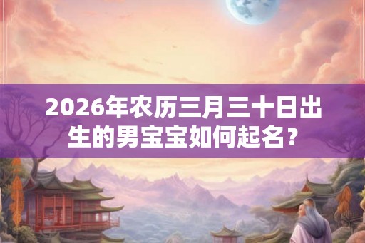 2026年农历三月三十日出生的男宝宝如何起名？