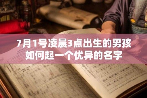 7月1号凌晨3点出生的男孩如何起一个优异的名字