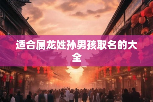 适合属龙姓孙男孩取名的大全