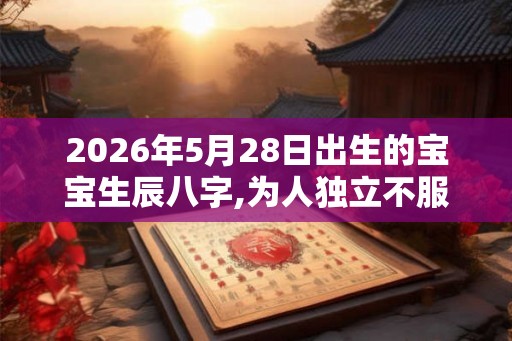 2026年5月28日出生的宝宝生辰八字,为人独立不服输