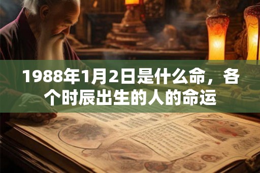 1988年1月2日是什么命，各个时辰出生的人的命运