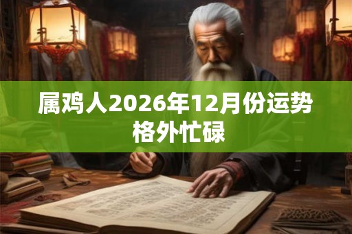 属鸡人2026年12月份运势 格外忙碌