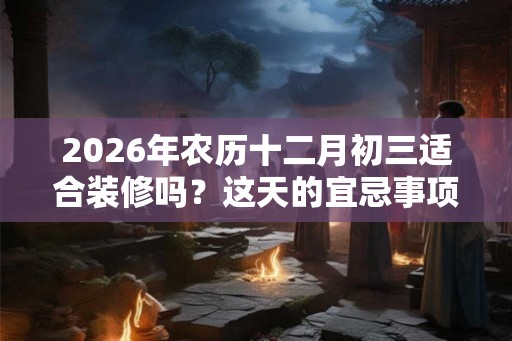 2026年农历十二月初三适合装修吗？这天的宜忌事项是什么？