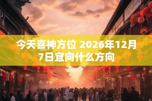 今天喜神方位 2026年12月7日宜向什么方向