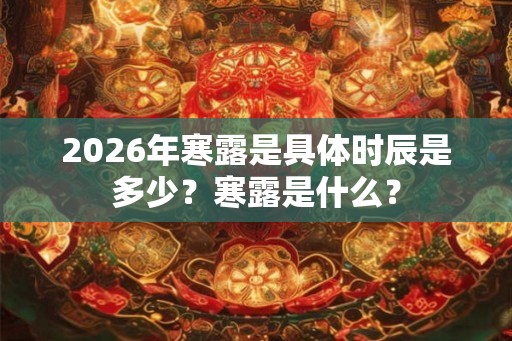 2026年寒露是具体时辰是多少？寒露是什么？