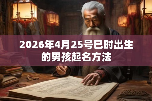 2026年4月25号巳时出生的男孩起名方法