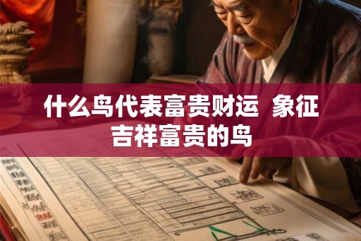 什么鸟代表富贵财运  象征吉祥富贵的鸟
