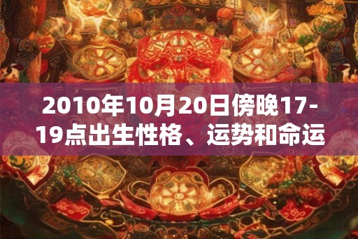 2010年10月20日傍晚17-19点出生性格、运势和命运