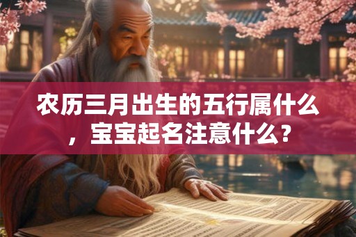 农历三月出生的五行属什么，宝宝起名注意什么？