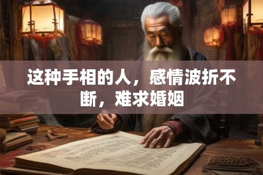 这种手相的人，感情波折不断，难求婚姻