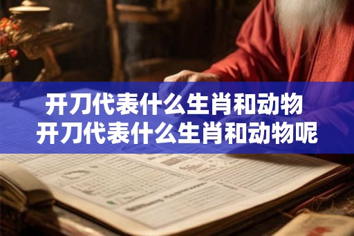 开刀代表什么生肖和动物 开刀代表什么生肖和动物呢