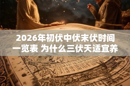 2026年初伏中伏末伏时间一览表 为什么三伏天适宜养生 2026年初伏中伏末伏时间一览表 为什么三伏天适宜养生