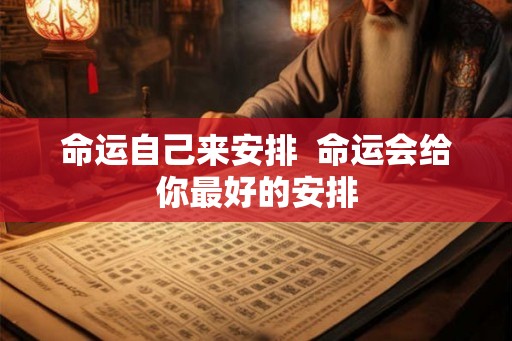 命运自己来安排 命运会给你最好的安排 命运自己来安排 命运会给你最好的安排