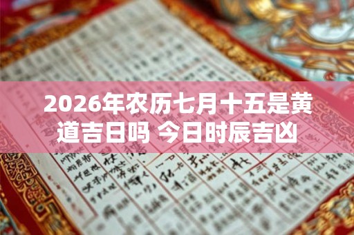 2026年农历七月十五是黄道吉日吗 今日时辰吉凶