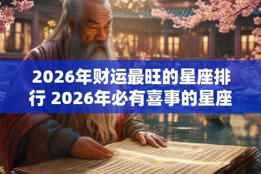 2026年财运最旺的星座排行 2026年必有喜事的星座 2026年财运最旺的星座排行 2026年必有喜事的星座